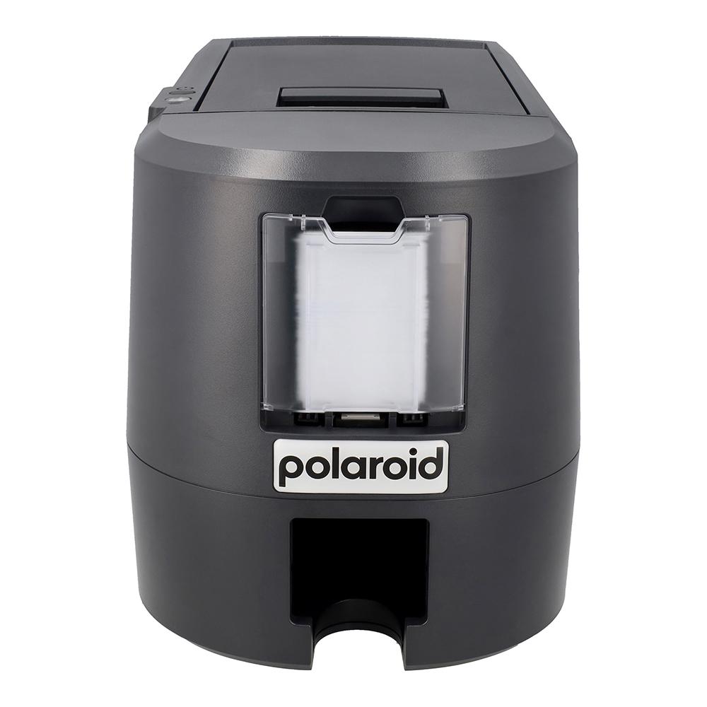 Polaroid ID card printer printing a staff card
